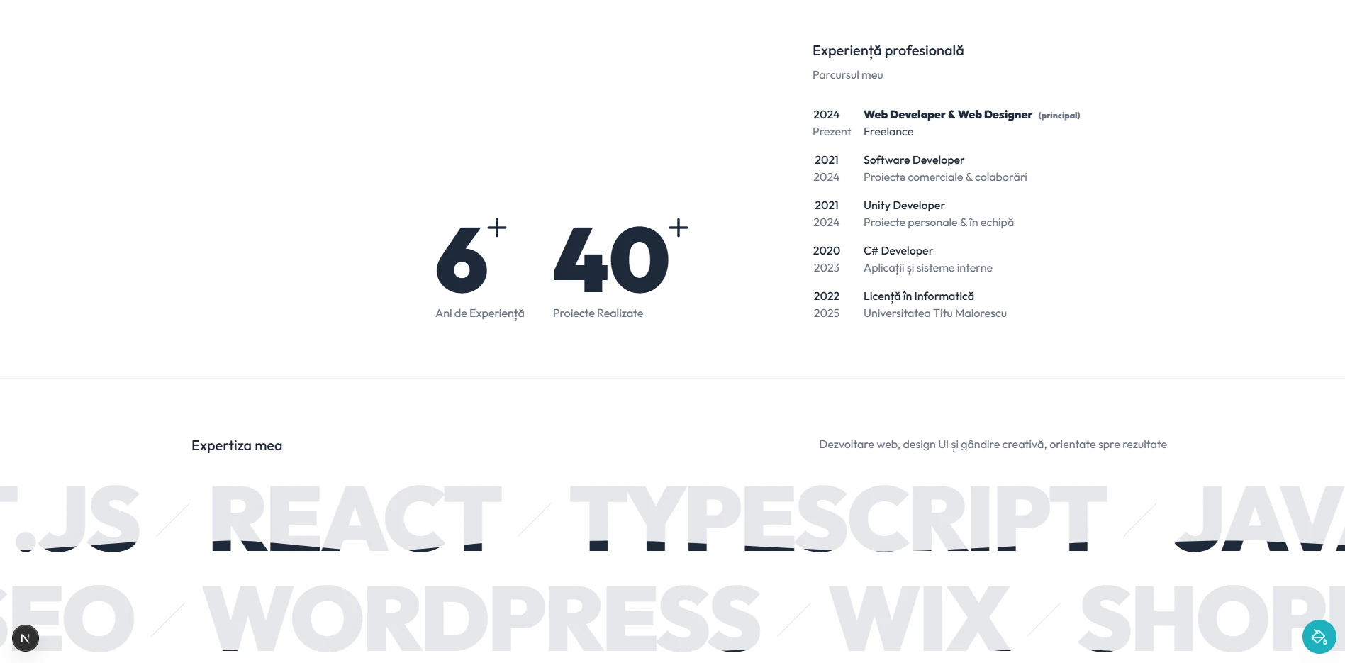 Stefan Ionescu personal portfolio website